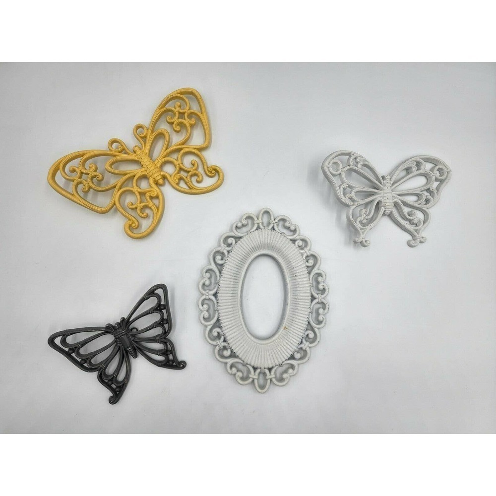 Vintage SYROCO Homco 1978 Butterflies7537 & Oval Frame 2615